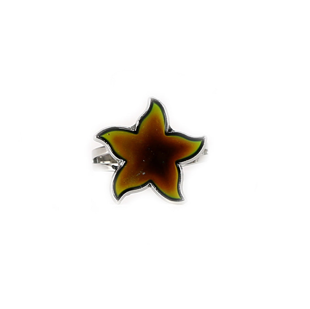 Anel de humor de mudança de cor de estrela do mar em zinco - anelhumor